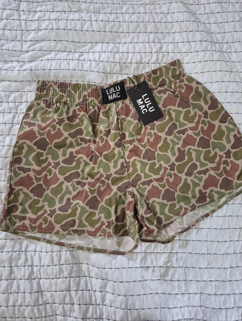 Lulu Mac Olive & Tan Camo Women's Athletic Shorts